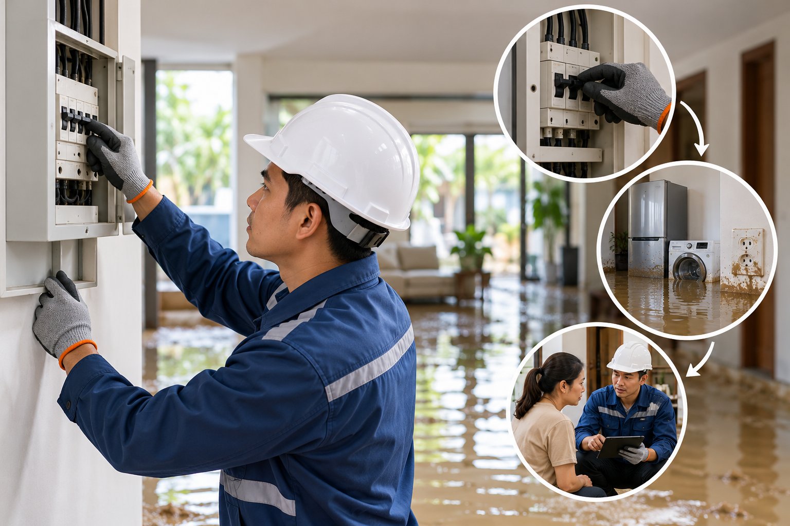 Ảnh minh hoạ: Đóng điện sau khi nhà bị ngập: Quy trình an toàn