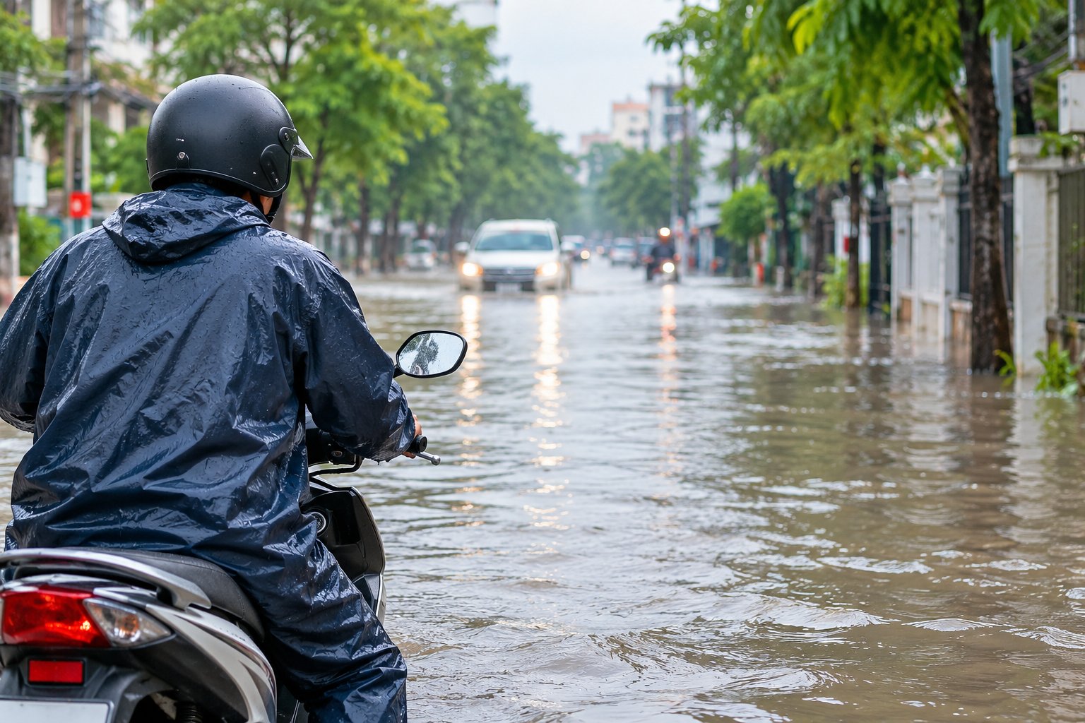 Ảnh minh hoạ: Gặp đường ngập nên làm gì? Cây quyết định an toàn
