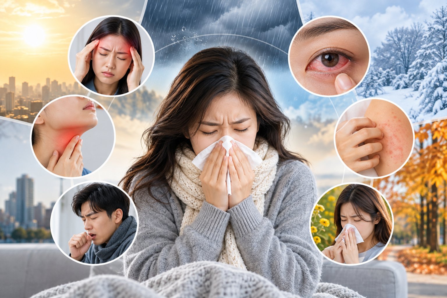Ảnh minh hoạ: Thời tiết thay đổi ảnh hưởng sức khỏe và cách phòng tránh