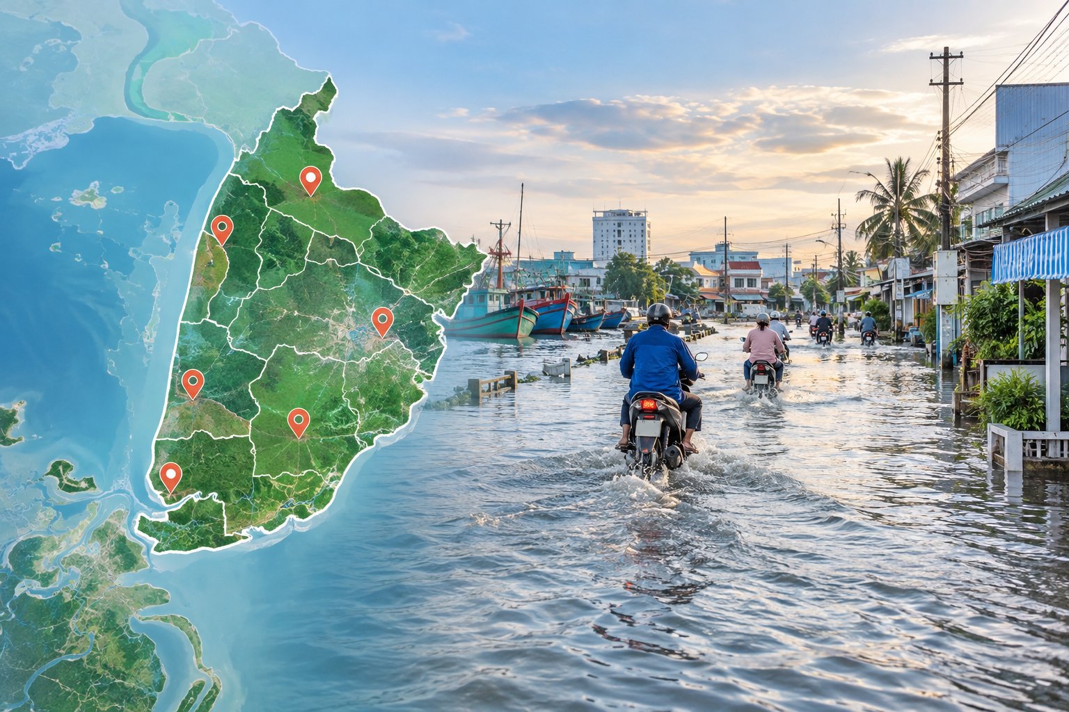 Ảnh minh hoạ: Khí hậu Cà Mau và triều cường: Vì sao dễ ngập?